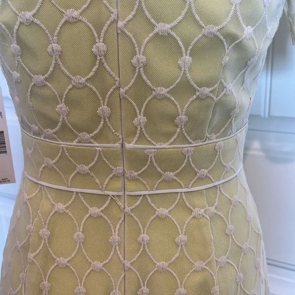 NWT $169 Antonio Melani Alexa Dress Garden lace 2 XS Yellow wedding cocktail NEW
